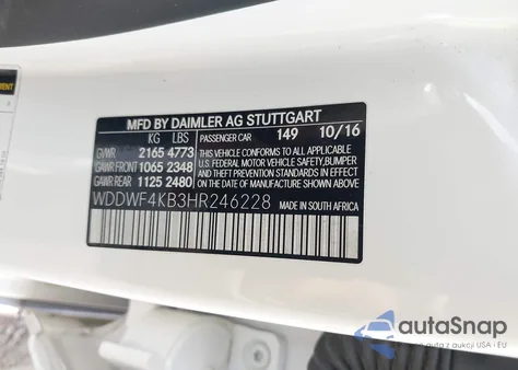 2017 Mercedes-Benz C 300 4Matic/Luxury 4Matic/Sport 4Matic z USA, uszkodzony, nr VIN WDDWF4KB3HR246228